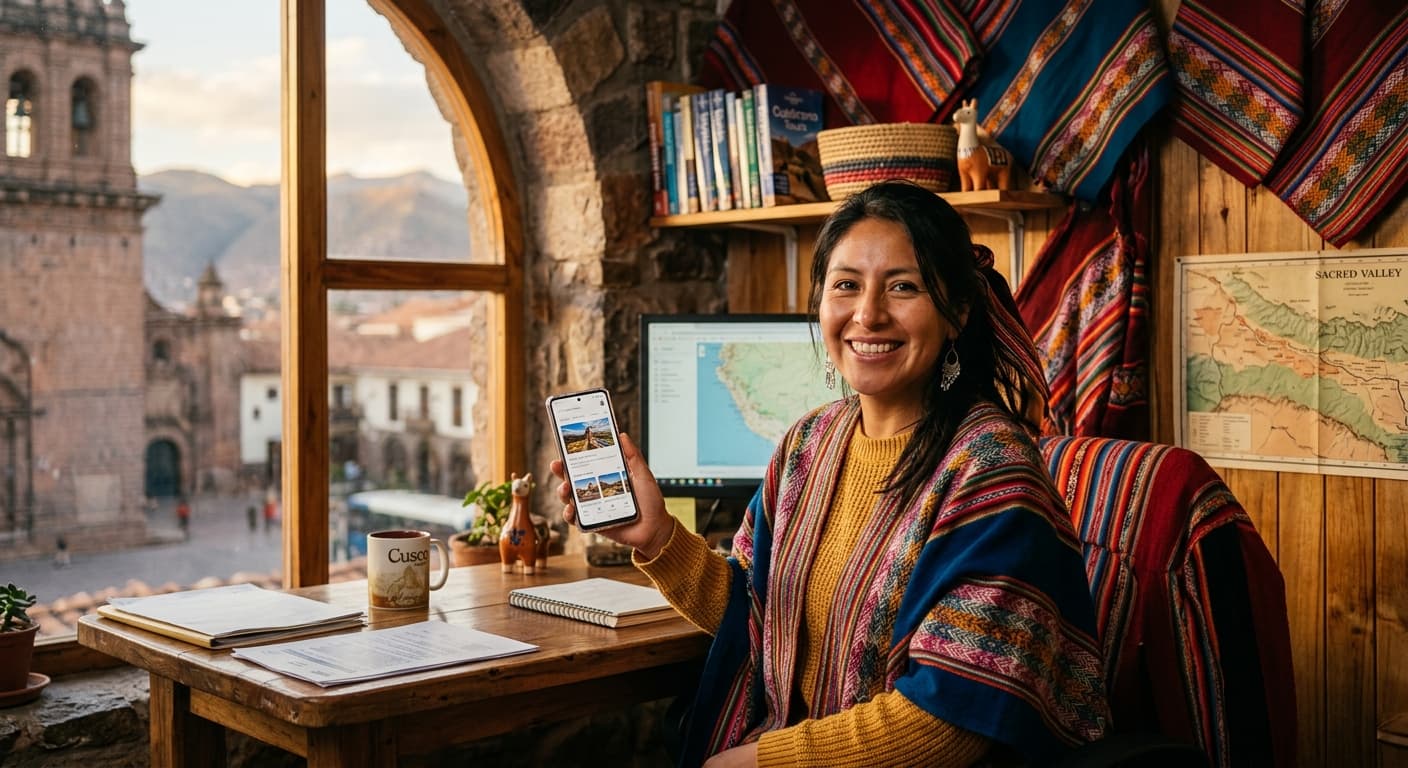 Operadora de una agencia de turismo en Cusco usando Agenly
